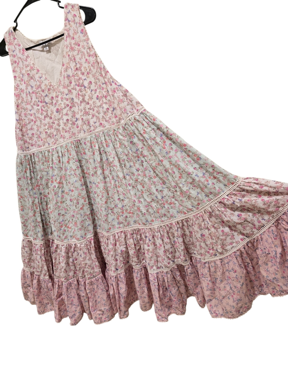 LoveShackFancy 100% Cotton Floral Tiered Midi Dress 2X - Picture 4 of 14